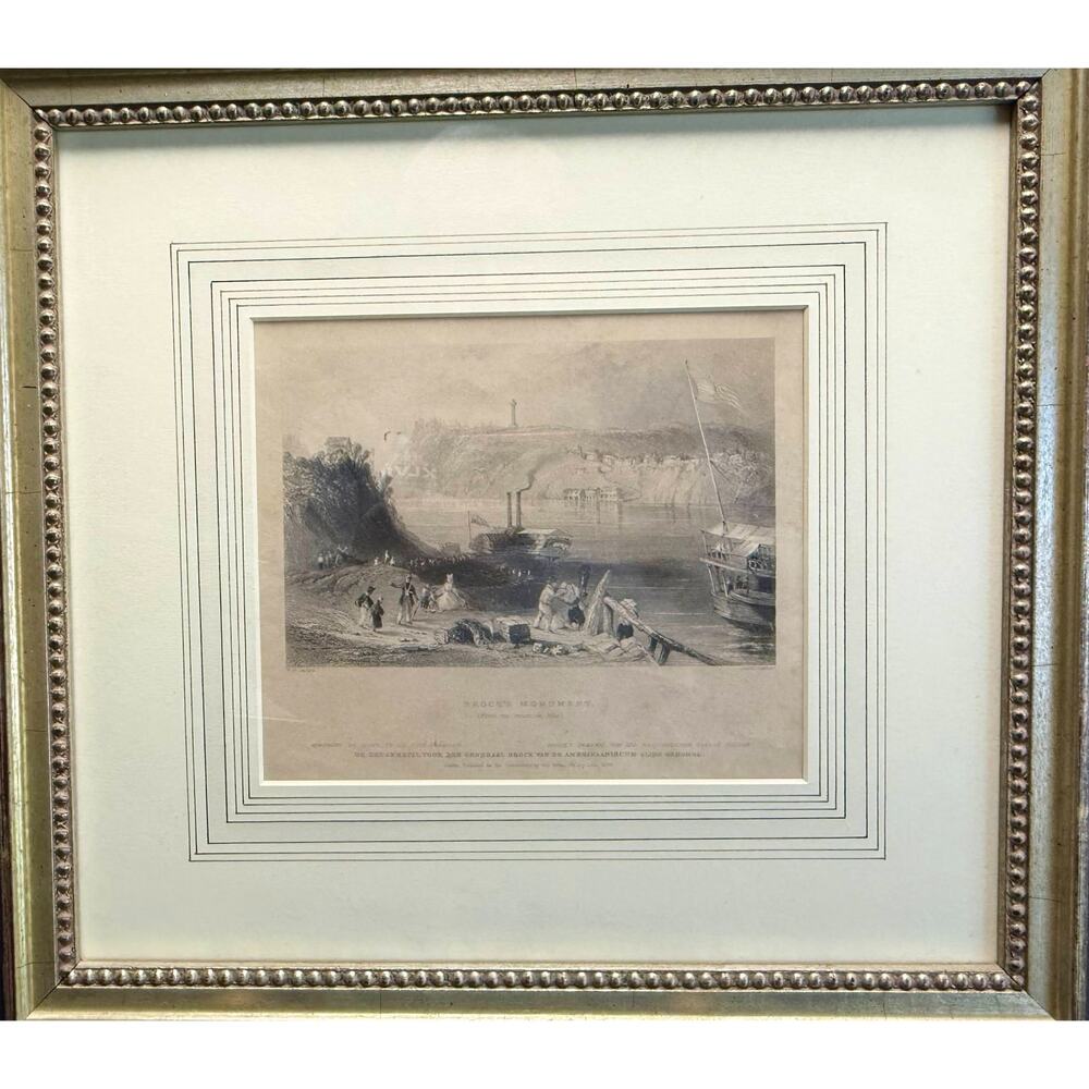 W.H. Bartlett "Brock's Monument (From the American Side)" 1840 Steel Engraving